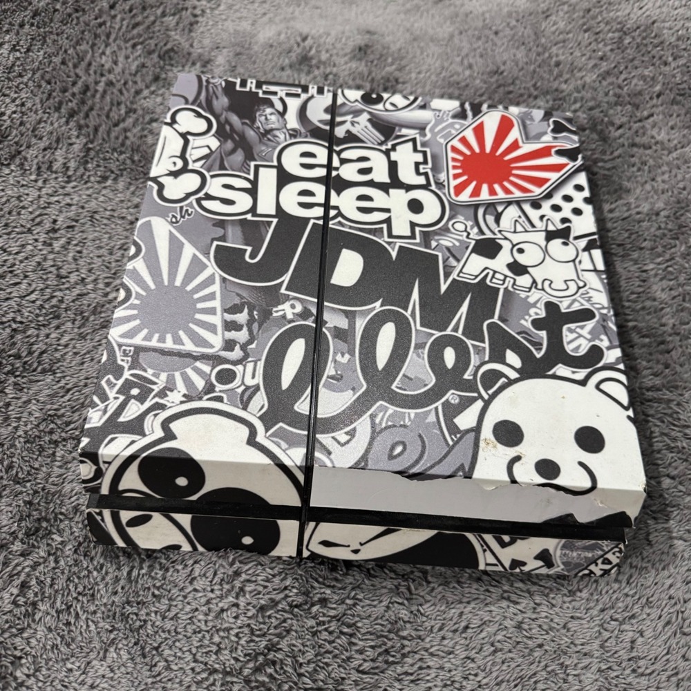 Sony PlayStation 4 PS4 Console For Parts Repair JDM Sticker Bomb Wrap Black
